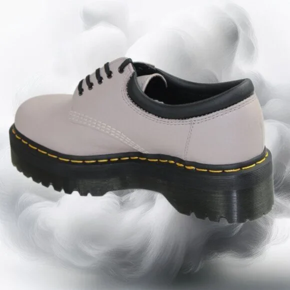 Dr. Martens 8053 Quad Retro Vintage Taupe Platform Derby Oxfords, Size 10 - Picture 7 of 12